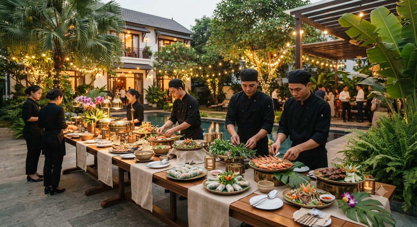 Nấu tiệc trọn gói tại gia phường Tân An và xu hướng tổ chức tiệc hiện đại